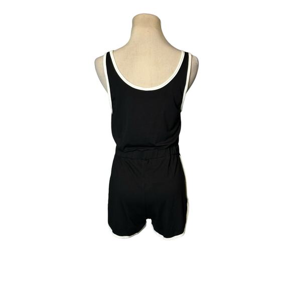 Asos black white trim sleeveless summer romper size 4 - Picture 9 of 13